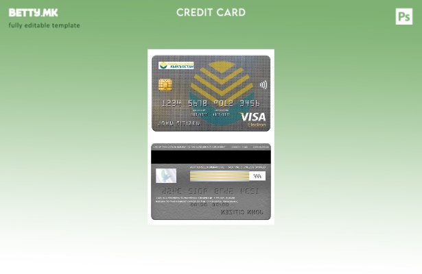 Модерен стил Шаблон за електронска картичка за виза Киргистан Kirgizbank